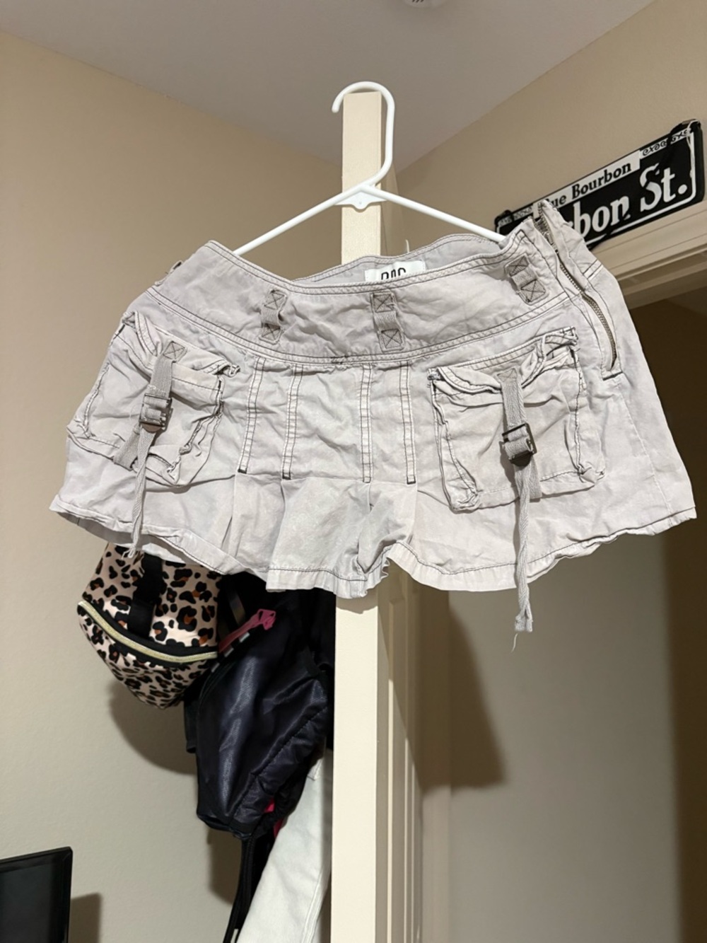 BDG Light Beige Cargo Mini Skirt
